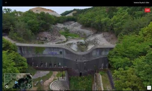 リアルタイムで中継された市之倉おりべ砂防ダムの映像