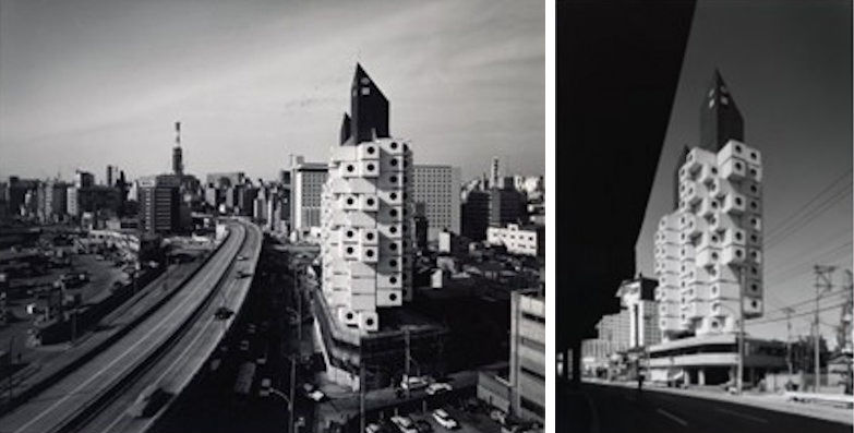 1972年東京・銀座に建設された中銀カプセルタワー（特記以外の写真、資料：黒川紀章建築都市設計事務所）