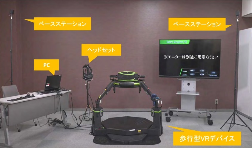 「Safety Training System VR of AKTIO」の機器構成（以下の写真、資料：アクティオ）