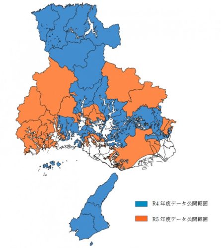 兵庫県が無料公開している山間部の50cmメッシュ点群データは、県土全体に拡大された（資料：兵庫県）