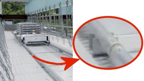 レールは小径のパイプをジョイントとしてつなぎ、必要なだけ延ばすことができる