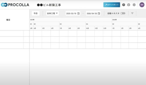 全く空白の工程表