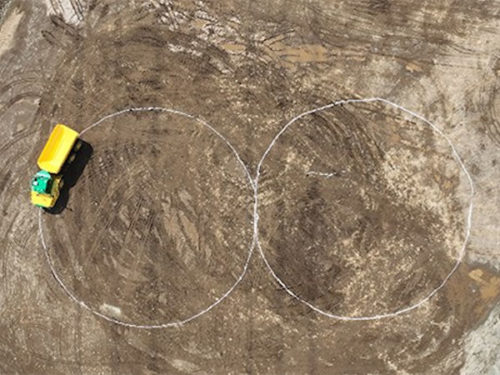 自動運転による八の字走行