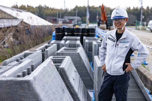 3Dプリンターで造形された擁壁用部材