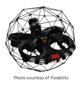 点検に使われたドローン「ELIOS 3」。世界初の3Dマッピング用LiDARセンサーを搭載し、非GNSS環境下でも位置を特定しながら飛行できる