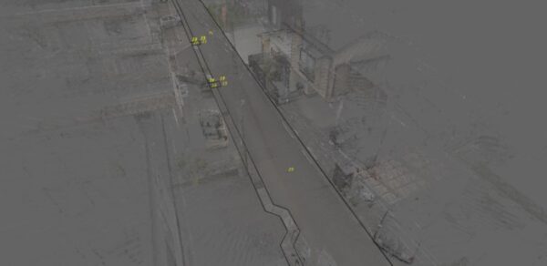 その後、点群をもとにトレース作業を行い、2D図面を作成できる