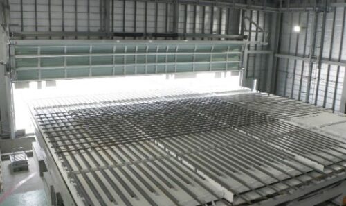 完成した鉄筋ユニットの運搬状況