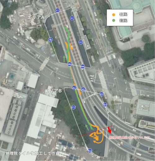 2つのエリアをまたいで12カ所の基準局を設置した