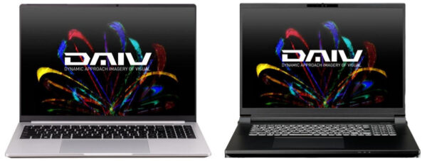 16型ノートPC「DAIV（ダイブ） DAIV Z6-I9G70SR-A」（左）と18型「DAIV N8-I9G90BK-A」（右）